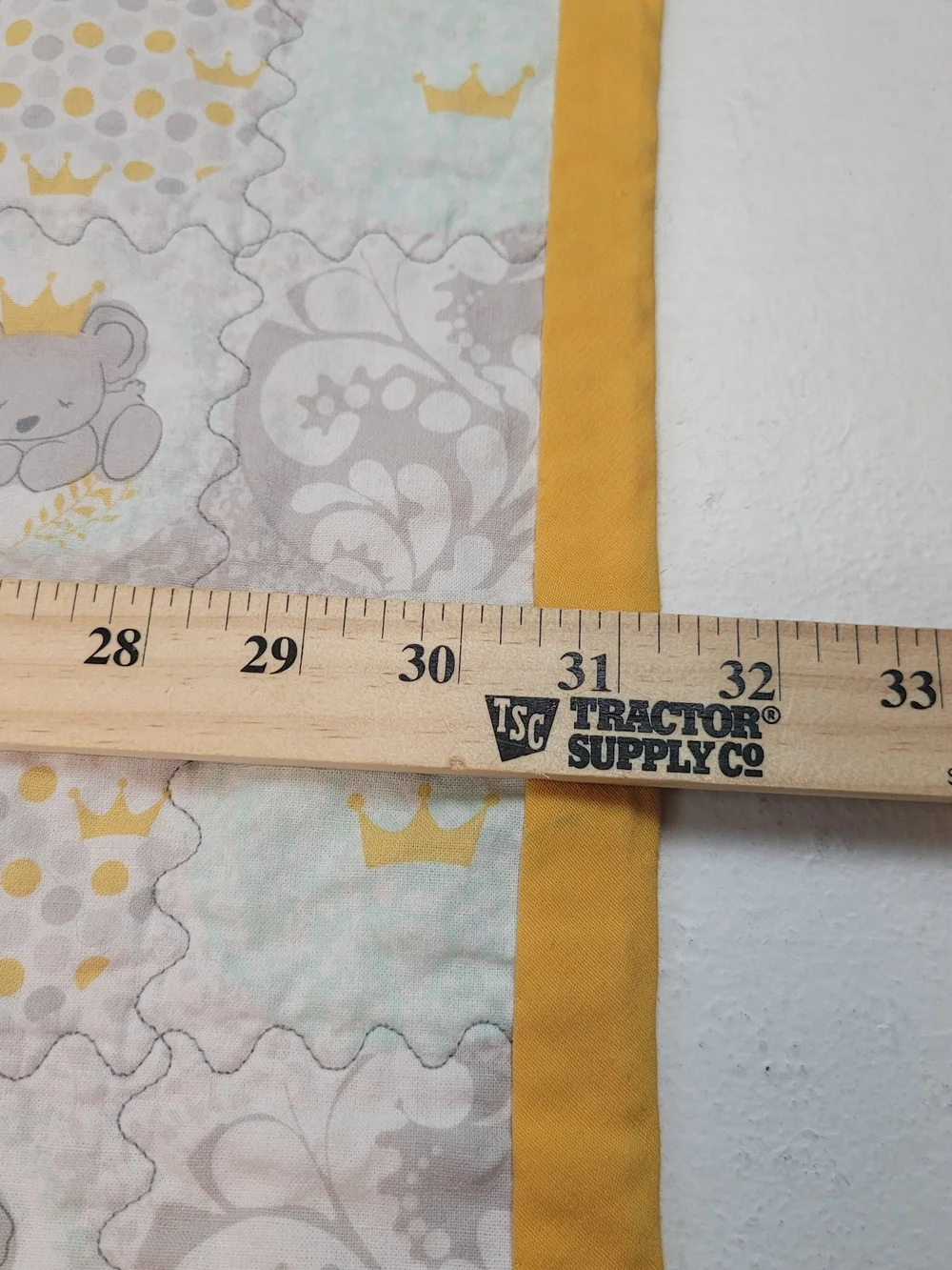 Baby Patchwork Quilted Crib Blanket - Yellow and Gray